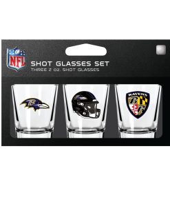 Baltimore Ravens 3pc Shot Glass Set