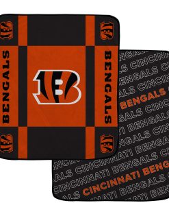 Cincinnati Bengals 60 x 70 Reverse Block Ultra Lux Throw Blanket