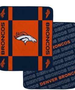 Denver Broncos 60 x 70 Reverse Block Ultra Lux Throw Blanket