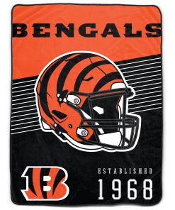 Cincinnati Bengals 60 x 80 Helmet/Hat Stripe Ultra Soft Plush Throw Blanket