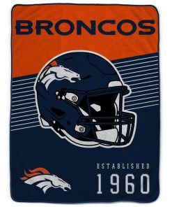 Denver Broncos 60 x 80 Helmet/Hat Stripe Ultra Soft Plush Throw Blanket