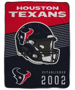 Houston Texans 60 x 80 Helmet/Hat Stripe Ultra Soft Plush Throw Blanket