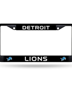 Detroit Lions Black Chrome License Frame