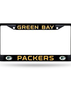 Green Bay Packers Black Chrome License Frame