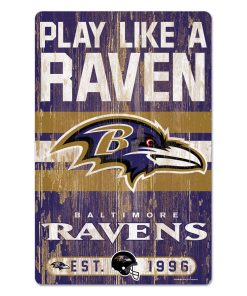 Baltimore Ravens 11 x 17 Slogan Wood Sign