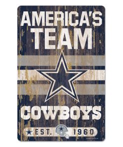 Dallas Cowboys 11 x 17 Slogan Wood Sign