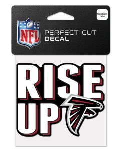 Atlanta Falcons 4 x 4 Slogan Logo DieCut Decal
