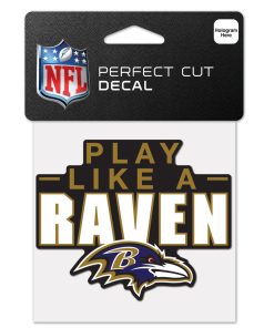Baltimore Ravens 4 x 4 Slogan Logo DieCut Decal