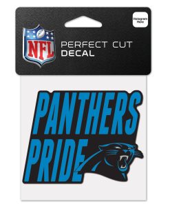 Carolina Panthers 4 x 4 Slogan Logo DieCut Decal