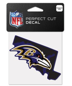 Baltimore Ravens 4 x 4 State Logo DieCut Decal