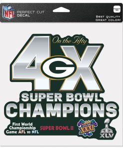 Green Bay Packers Superbowl Champions on the 50 8 x 8 Color Decal
