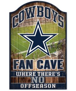 Dallas Cowboys Fan Cave No Offseason Wooden Sign