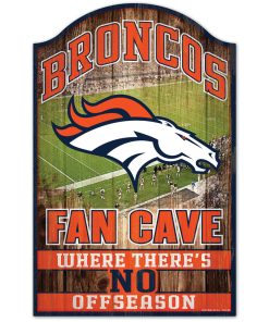 Denver Broncos Fan Cave No Offseason Wooden Sign