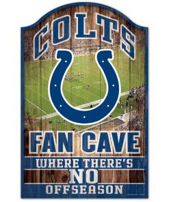 Indianapolis Colts Fan Cave Wood Sign