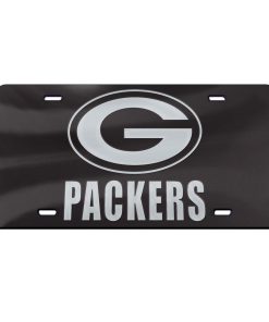 Green Bay Packers Laser Engraved License Plate - Black