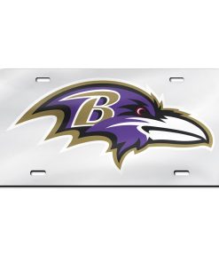 Baltimore Ravens Laser Engraved License Plate - Mirror Silver