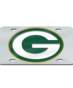 Green Bay Packers Laser Engraved License Plate - Mirror Silver