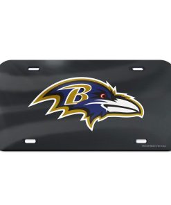 Baltimore Ravens Laser Engraved License Plate - Black