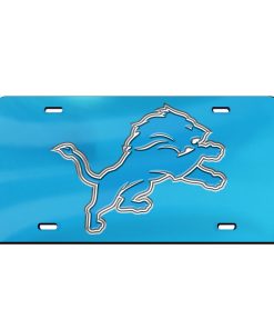 Detroit Lions Laser Engraved License Plate - Mirror Team Color