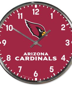 Arizona Cardinals Round Chrome Clock