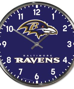 Baltimore Ravens Round Chrome Clock