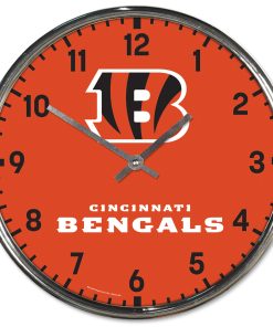 Cincinnati Bengals Round Chrome Clock