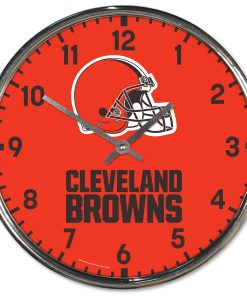 Cleveland Browns Round Chrome Clock