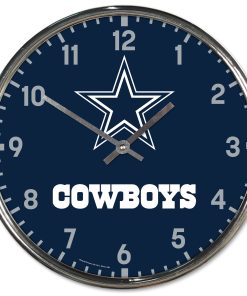 Dallas Cowboys Round Chrome Clock