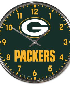 Green Bay Packers Round Chrome Clock