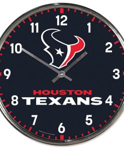 Houston Texans Round Chrome Clock