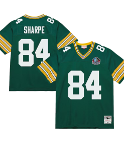 Sterling Sharpe Packers Mitchell & Ness Men's Hall of Fame Patch Legacy Jersey