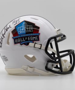 Sterling Sharpe Autographed Hall of Fame White Mini Helmet