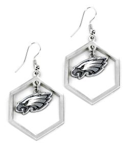 Philadelphia Eagles Hexagon Cutout Earrings