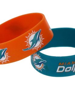 Miami Dolphins Two Pack Wide Bracelets