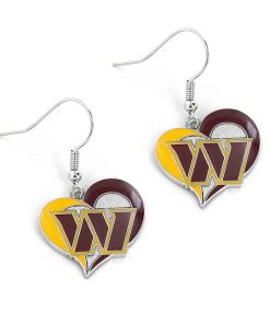 Washington Commanders Swirl Heart Earrings