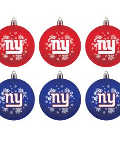 New York Giants 6 Pack Home & Away Shatter Proof Ornaments