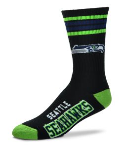 Seattle Seahawks 4 Stripe Deuce Sock Alternate - Large