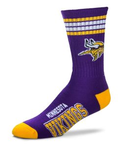 Minnesota Vikings 4 Stripe Deuce Socks - Large