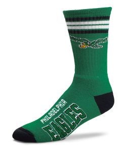 Philadelphia Eagles Retro 4 Stripe Deuce Socks - Large