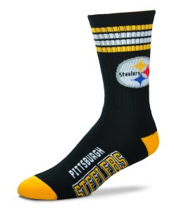 Pittsburgh Steelers 4 Stripe Deuce Socks - Large