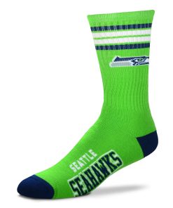 Seattle Seahawks 4 Stripe Deuce Socks - Large
