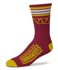 Washington Commanders 4 Stripe Deuce Socks - Large