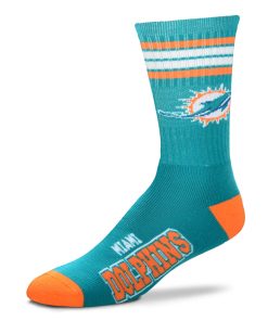 Miami Dolphins 4 Stripe Deuce Socks - Medium