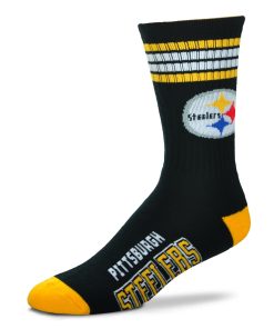 Pittsburgh Steelers 4 Stripe Deuce Socks - Medium