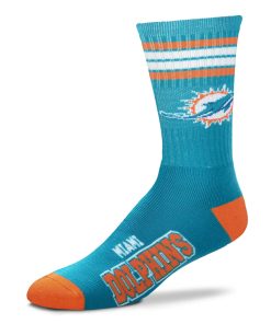 Miami Dolphins 4 Stripe Deuce Socks - Youth