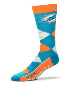 Miami Dolphins Argyle Lineup Socks