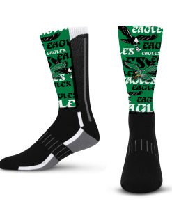 Philadelphia Eagles Retro Montage Socks - Large