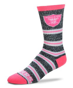 Las Vegas Raiders Melange Stripe Pink Socks