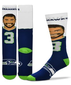 Seattle Seahawks Russell Wilson Player Selfie Socks - Medium