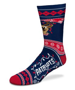 New England Patriots Sweater Stripe Holiday Socks